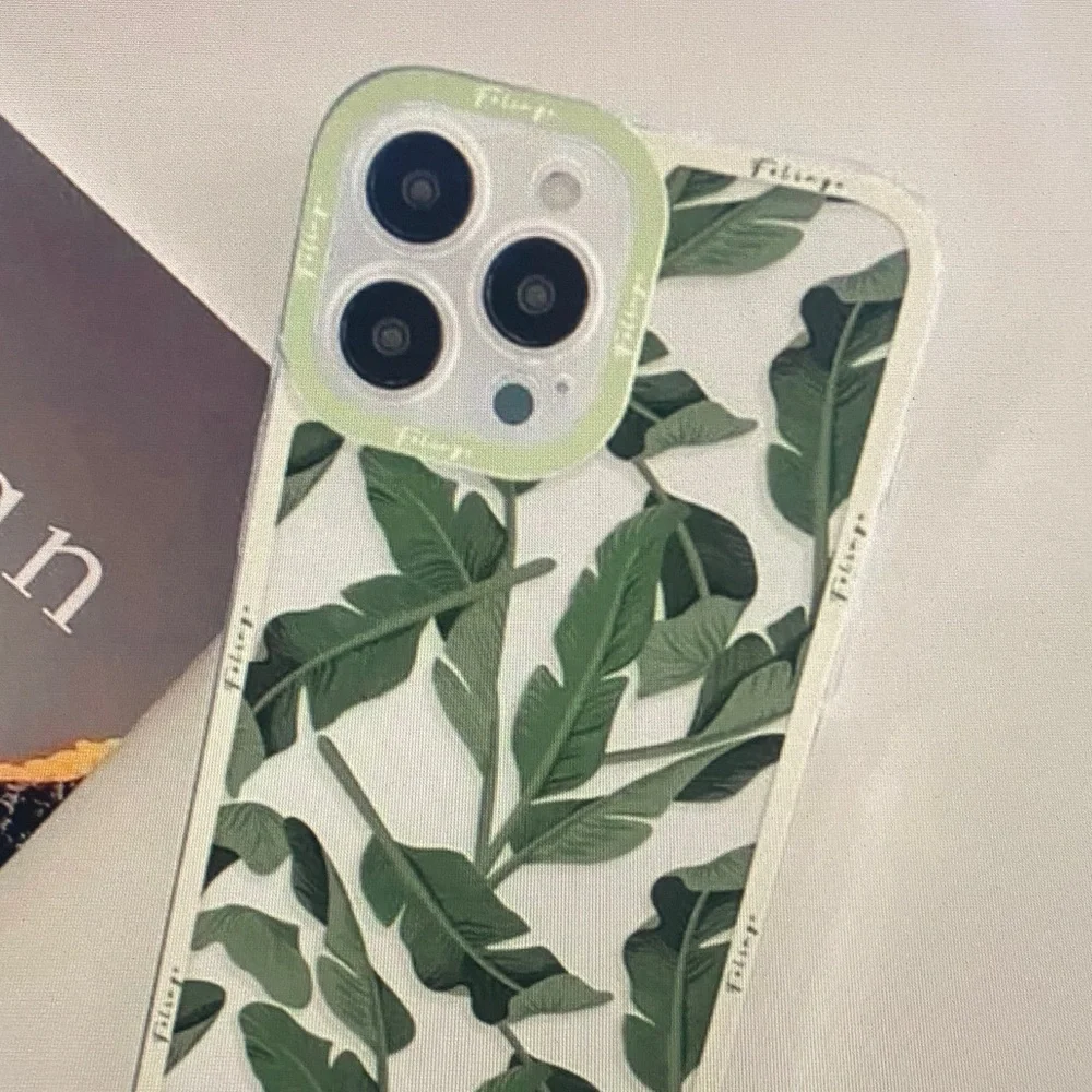 Tropical Leaf Phone Case - Green and White